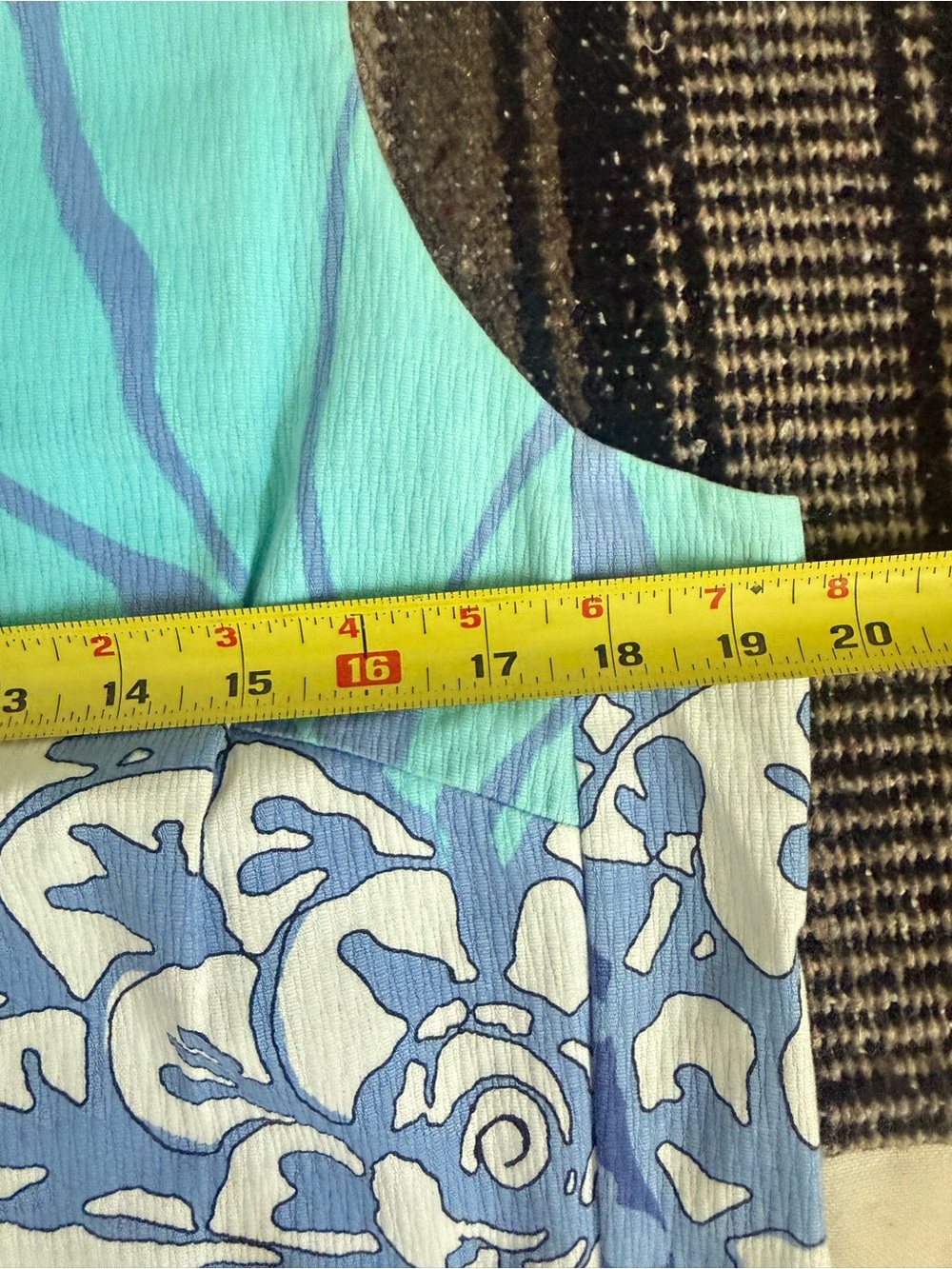 TORI RICHARD Adele Dress Hawaiian Shift Dress Blue and White Size 12 Large - Picture 5 of 6